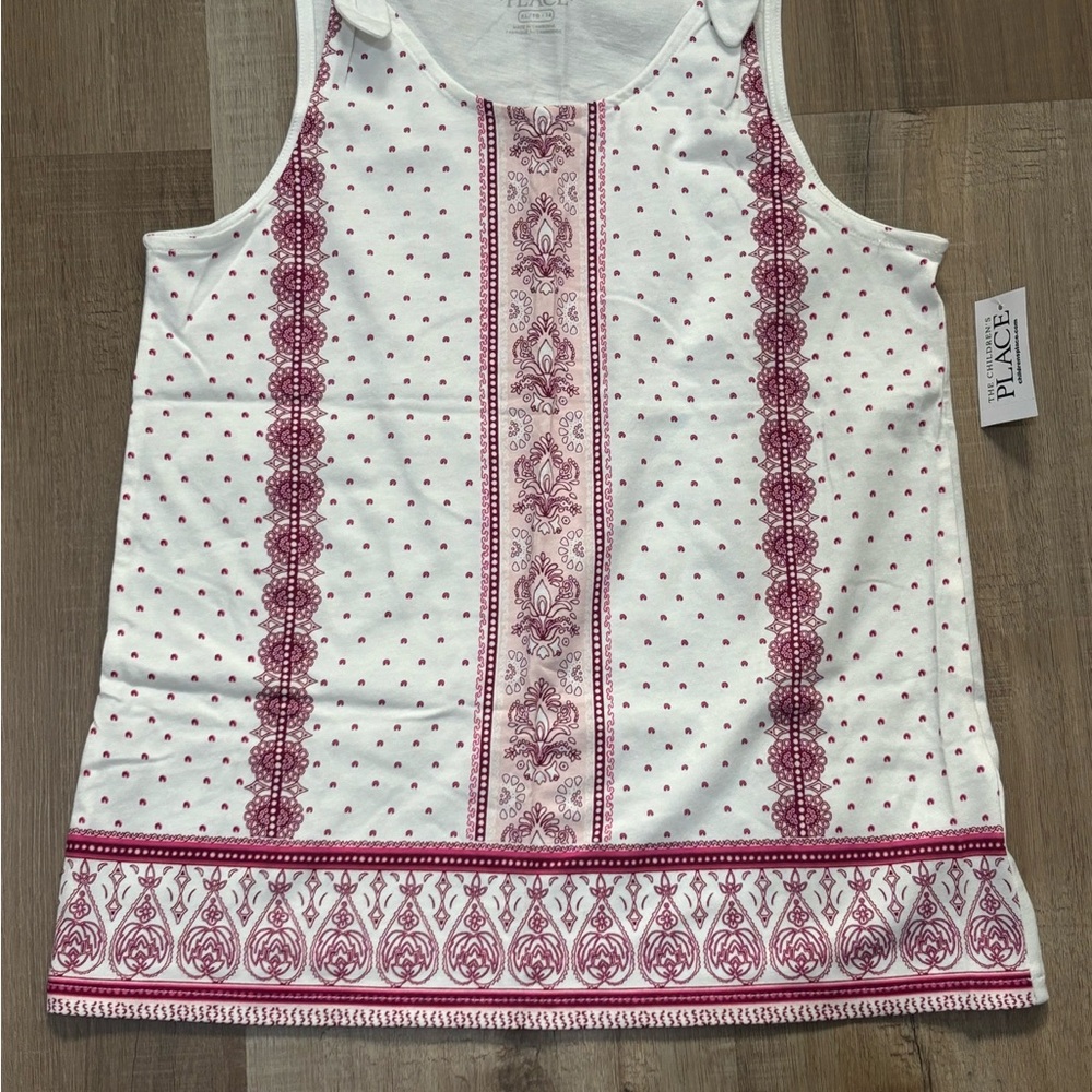 Place Pink and Red Patterned Tank Top
